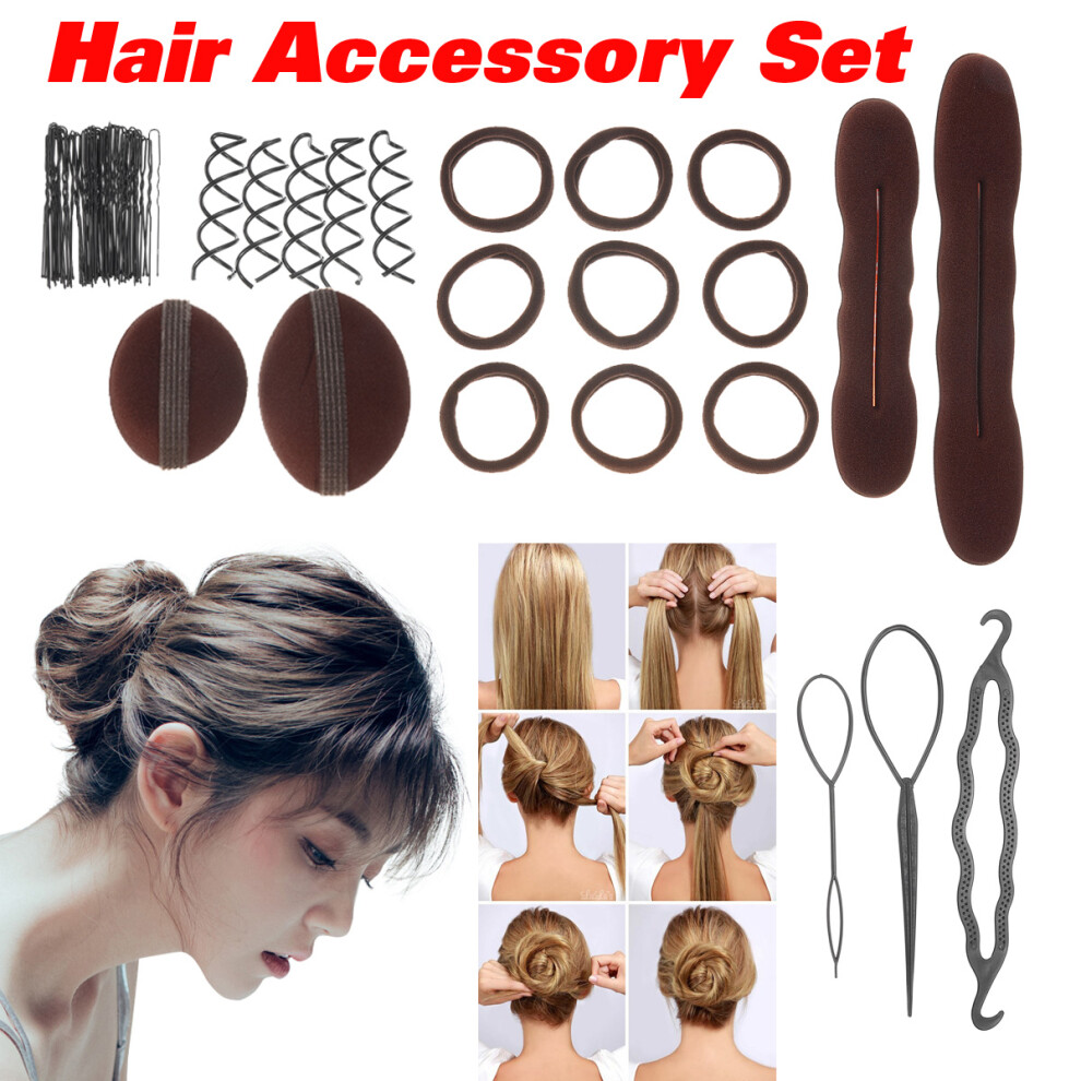 Unisex Not,Specified Women Girls Hair Styling Donut Former Foam French Magic Bun Maker Diy Tool Hair Accessories
