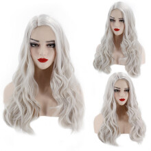 Lang Lichaamsgolf Ombre Zwart Roze Goud Licht Blond Bruin Groen Grijs Paars Synthetische Peruc voor Zwarte Vrouwen Cosplay