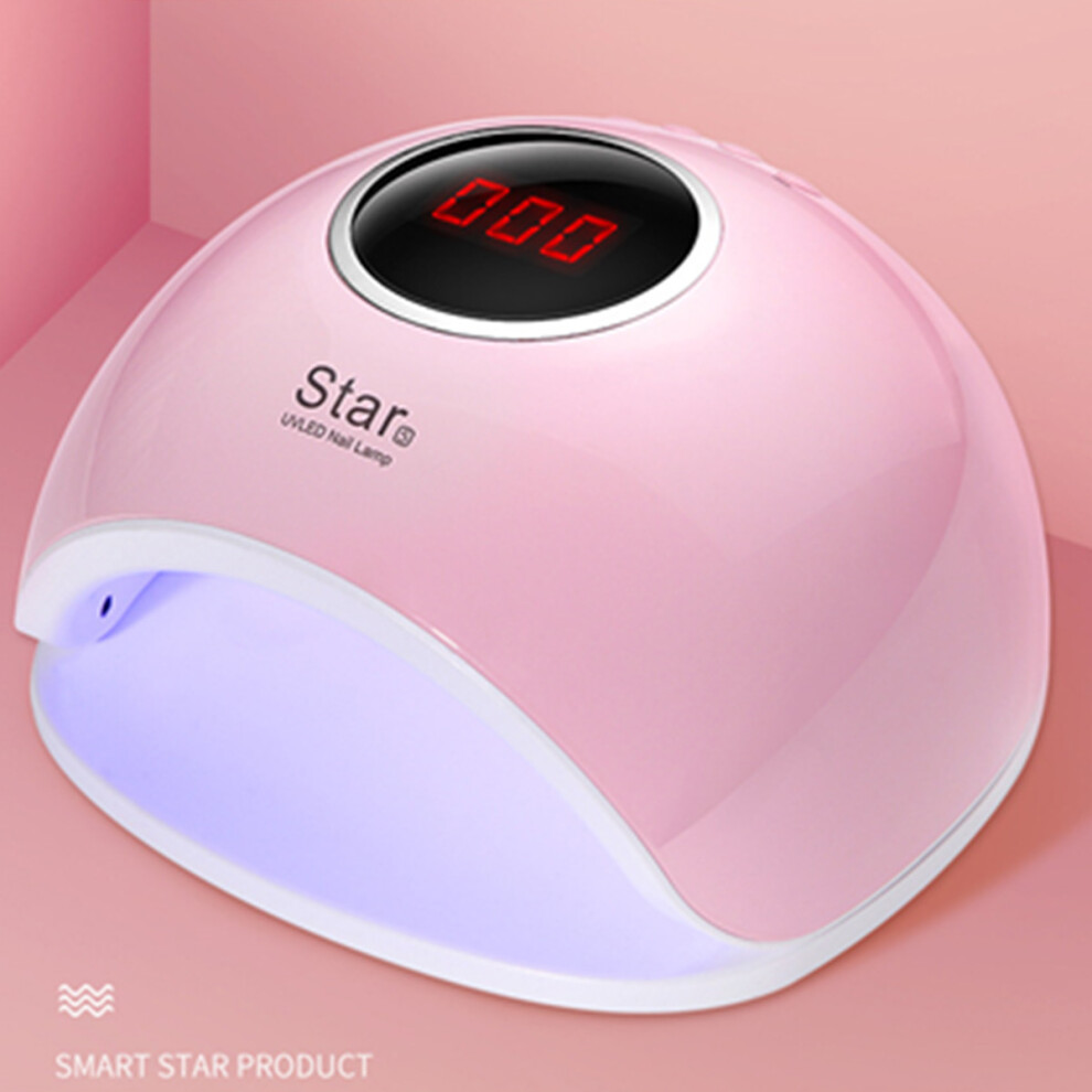 Pink/Light 72W 33Leds Uv Nail Lamp Smart Sensing Gel Nails Polish Dryer Manicure Machine Us