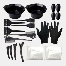 22-teiliges Haarfärbeset mit Kamm Bürste Einweg-Duschhaube Latexhandschuhen und Friseurbedarf