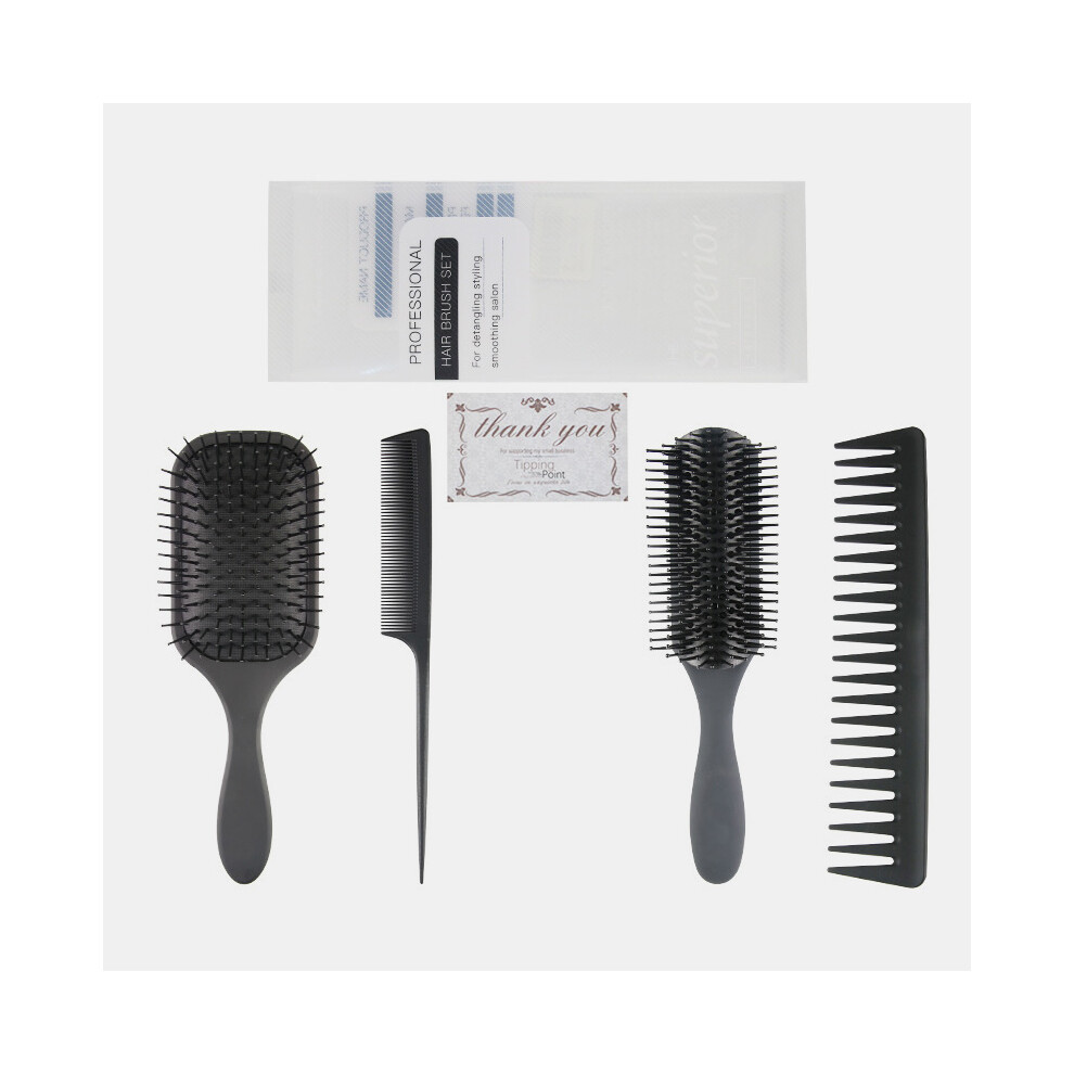 4Pcs Paddle Hair Brush Detangling Brush and Hair Comb Set for Wet or Dry Hair Thick Thin Curly Natural Hairbrush