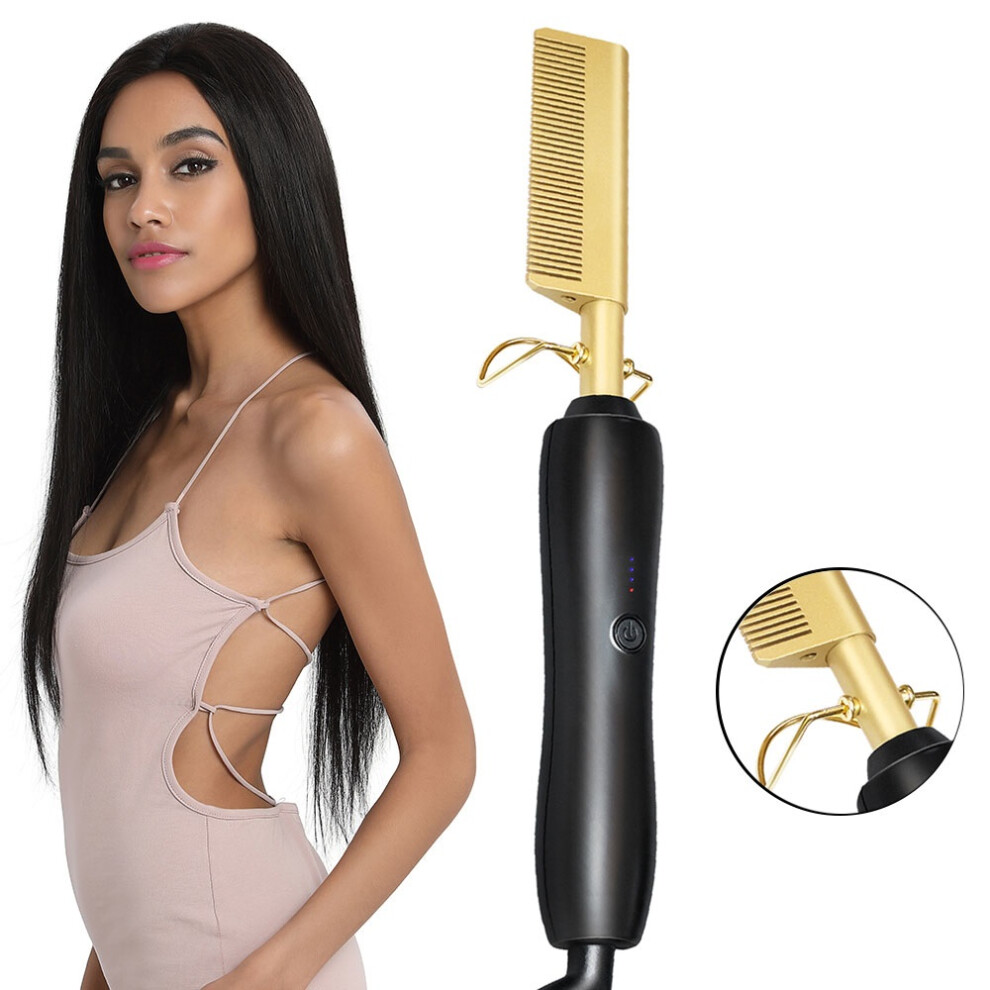 Flat Iron Hair Straightener Electric Hot Comb Straightener Professional Hair Straightening Brush Hair Curler Comb