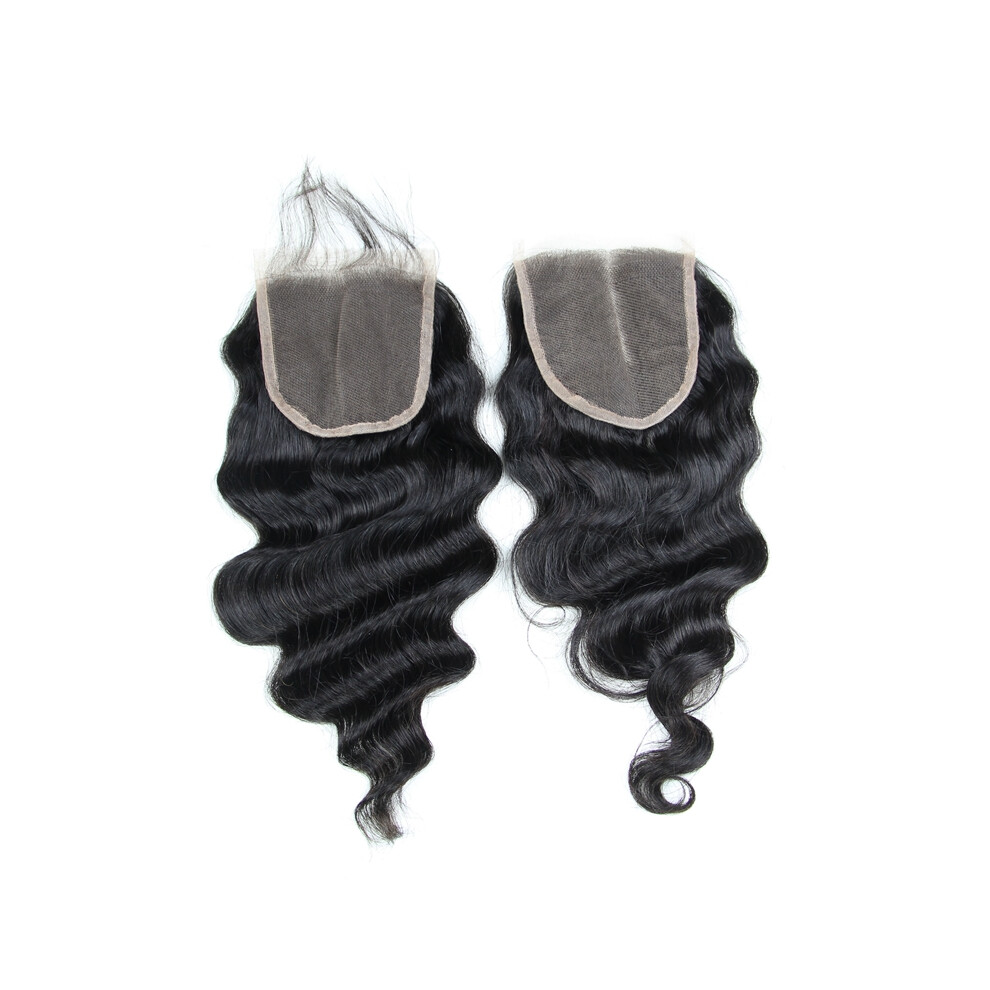 6A Loose Wavy Virgin Hair Lace Closure Brazilian Human Hair Closures 4x4 Free Middle Part