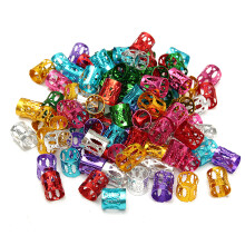 100 Pezzi di tubi regolabili per treccia di capelli dreadlock colorati misti da 8 mm clip fai da te