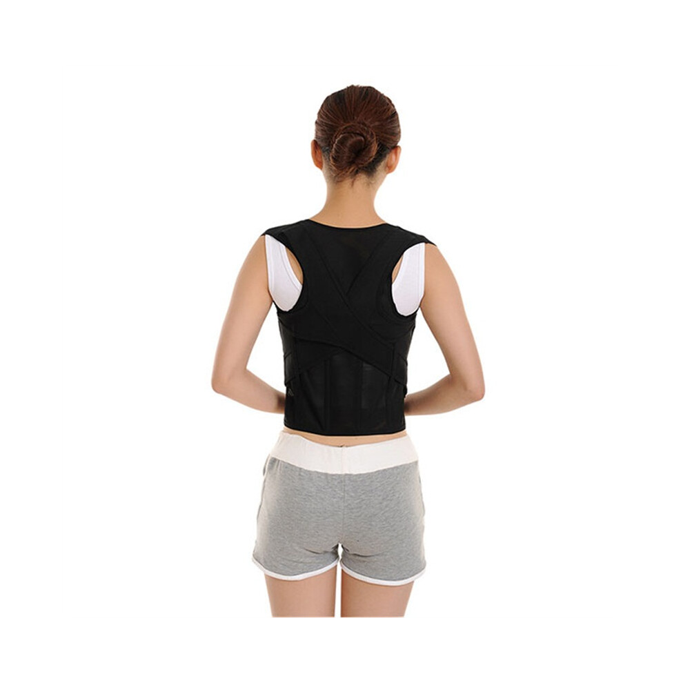Black Plus Size Posture Corrector Hunchbacked Support Breathable Correction Belt Oversize Lumbar Brace