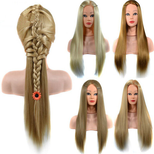 23'' Kappers Oefenmannequin Styling Hoofd Salon + Gratis Klem 1