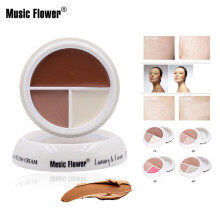 Music Flower Full Cover 3 In 1 Pers Concealer Crème Gezicht Glad Waterproof Zweetbestendig Langdurige Make - up Hydraterend