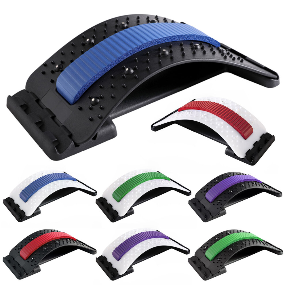 White/Red Back Support Lower Lumbar Massager Waist Stretcher Extender Posture Corrector