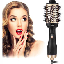 Professionelle 2-in-1-Haartrocknerbürste mit Volumen Locken- und Glättefunktion glättet Frizz negative Ionen heiße Luftbürsten für den Salon