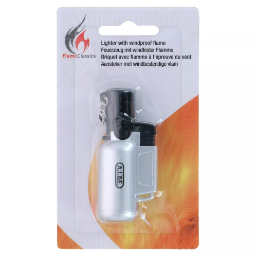 (Silver) CREME BRULEE BURNER CORDLESS REFILLABLE GAS MINI BLOW TORCH BBQ