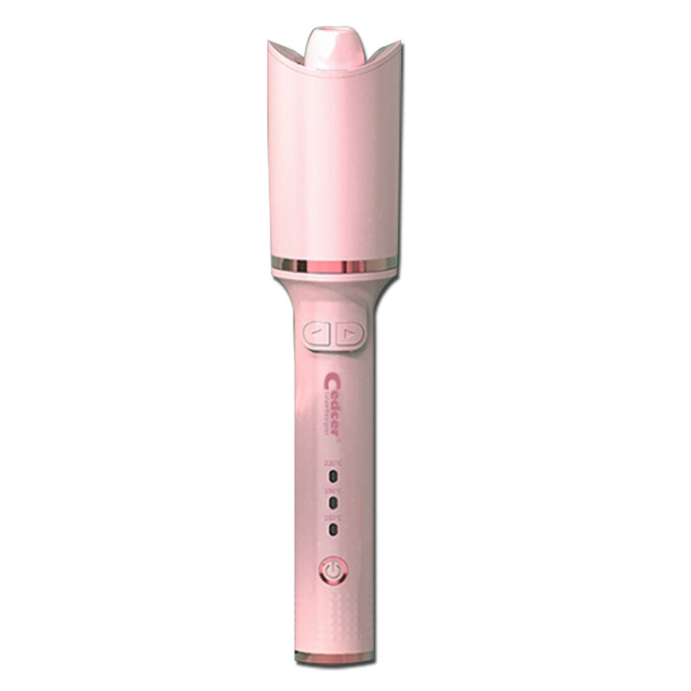 White Portable Cordless Auto-Rotating Hair Curler Wireless Negative Ion Hair Waver Curling Iron