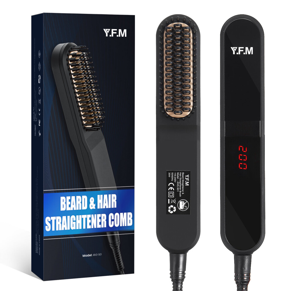 Beard Hair Straightening Brush Hot Heated Comb Men Beard Multifunctional Straightener Ceramic Comb Quick Hair Styler