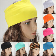 Fasce per capelli elastiche multicolore da donna turbante larghe per yoga.