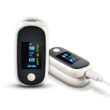 BOXYM Oximetro da dito SpO2 ricaricabile USB Monitor della frequenza cardiaca e della saturazione di ossigeno con cavo USB e display OLED
