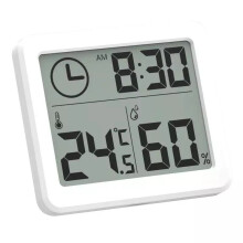 Termometro igrometro multifunzionale automatico elettronico monitor di temperatura e umidità orologio con grande schermo LCD