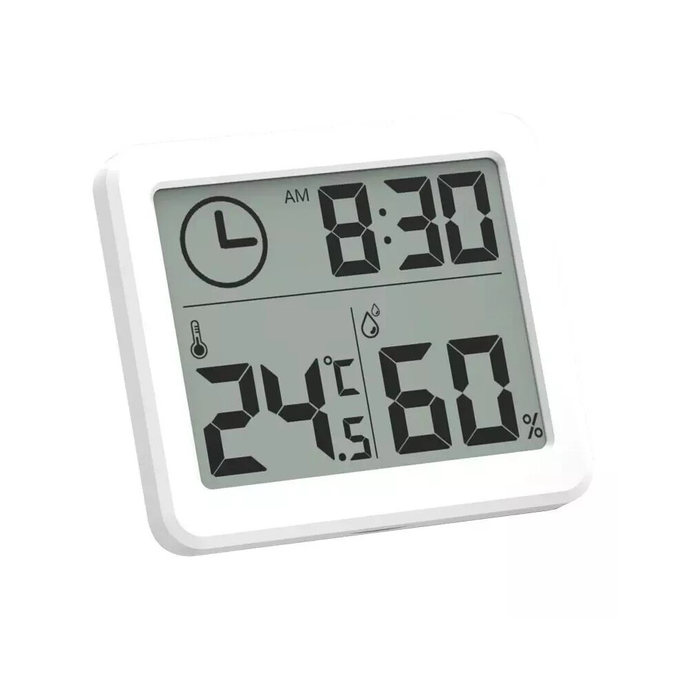 Multifunction Thermometer Hygrometer Automatic Electronic Temperature Humidity Monitor Clock Large LCD Screen