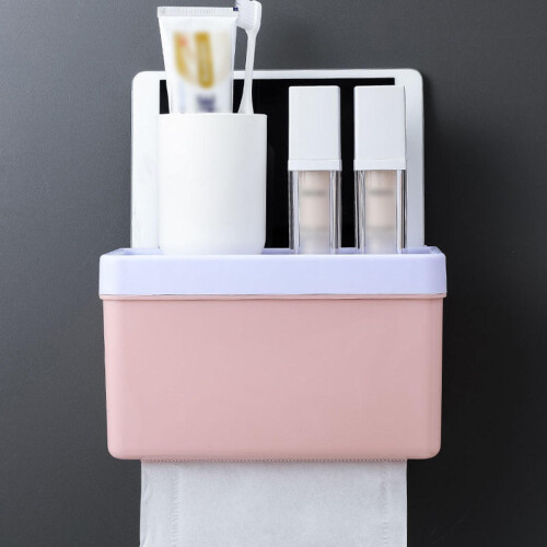 Wandgemonteerde tissuepapiercontainer box houder opslagorganizer plank badkamer tissuebox 2