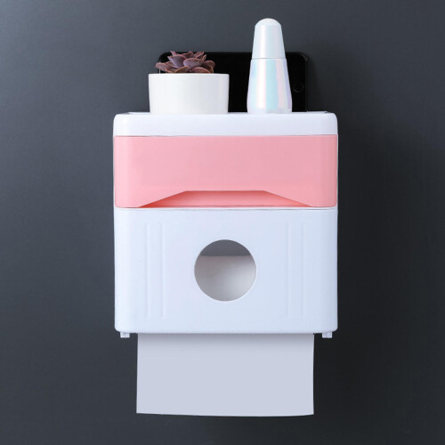Wandgemonteerde tissuepapiercontainer box houder opslagorganizer plank badkamer tissuebox 1