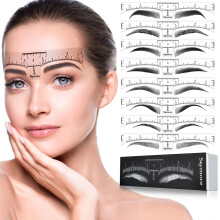 100PCS Oogbrauwsjabloon Eenmalige Oogbrauwverzorging Sjabloon Meetlat Brow Shaper Make - up Vormgereedschap