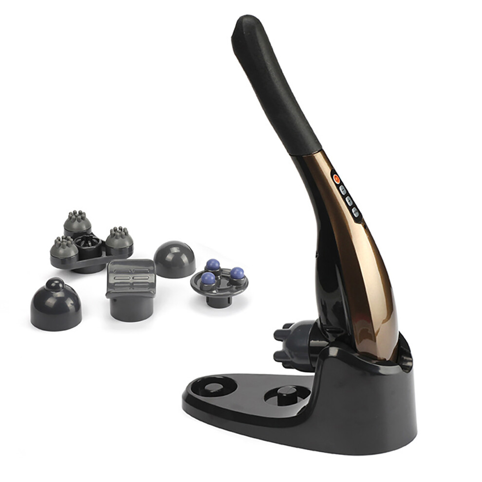 4 Modes Wireless Handheld Electric Massage Stick 6 Massage Heads Body Massage Hammer