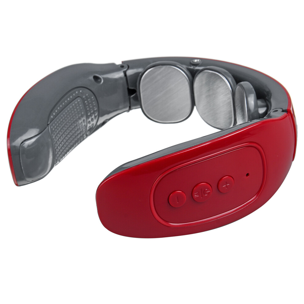 Red/White 4 Modes Electric Cervical Massage Apparatus Multifunctional Neck Vibration Pulse Massager Neck Protector