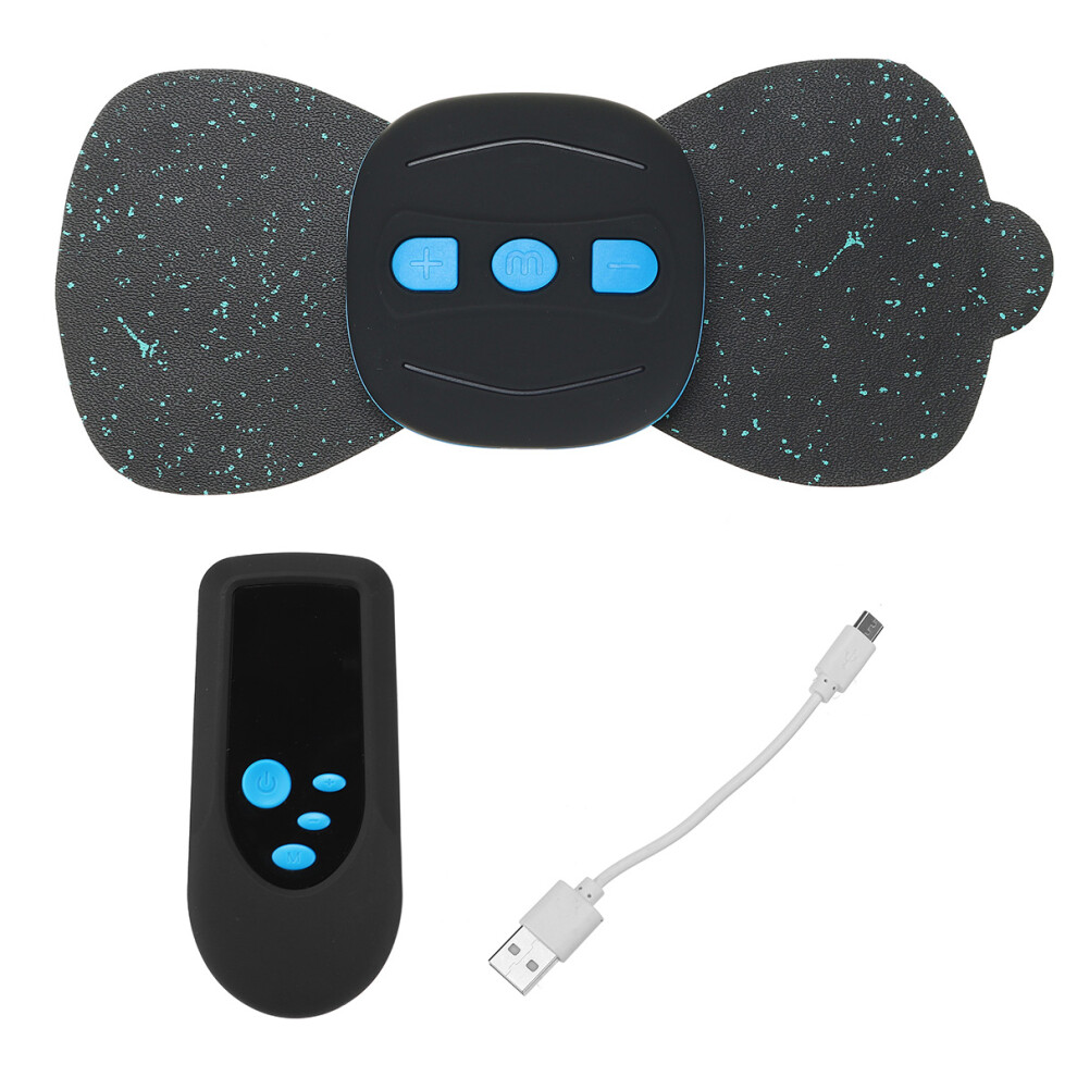 Black Electric Neck Back Massage Sticker Abdominal Muscle Trainer Muscle Stimulator Remote Control Pain Relief