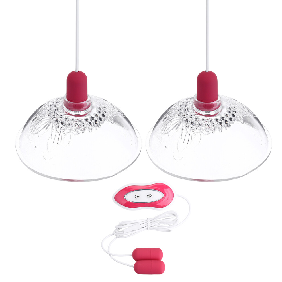 Black/Pink Electric Breast Massager Vibrating Breast Enlargement Pump Bust Lifting Nipple Sucker