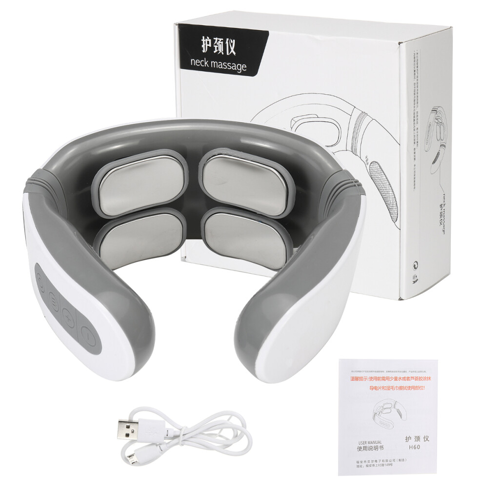 5 Modes 4 Heads Electric Massager Far Infrared Heating Pulse Neck Cervical Spine Massager Analgesic Tool Health Care