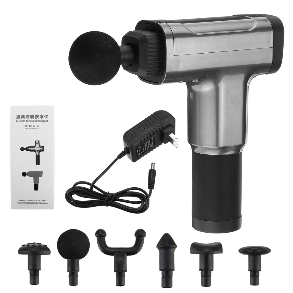3200rpm Massage 6 Head 6 Speed Electric Massager Quiet Technology Deep Tissue Massager for Muscle Tension Relief