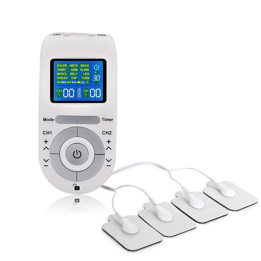 12 Modes EMS Eletronic Pulse Massager Muscle Stimulation Low Frequency Back Leg Arm Massage Device with 4 Electrode Pads
