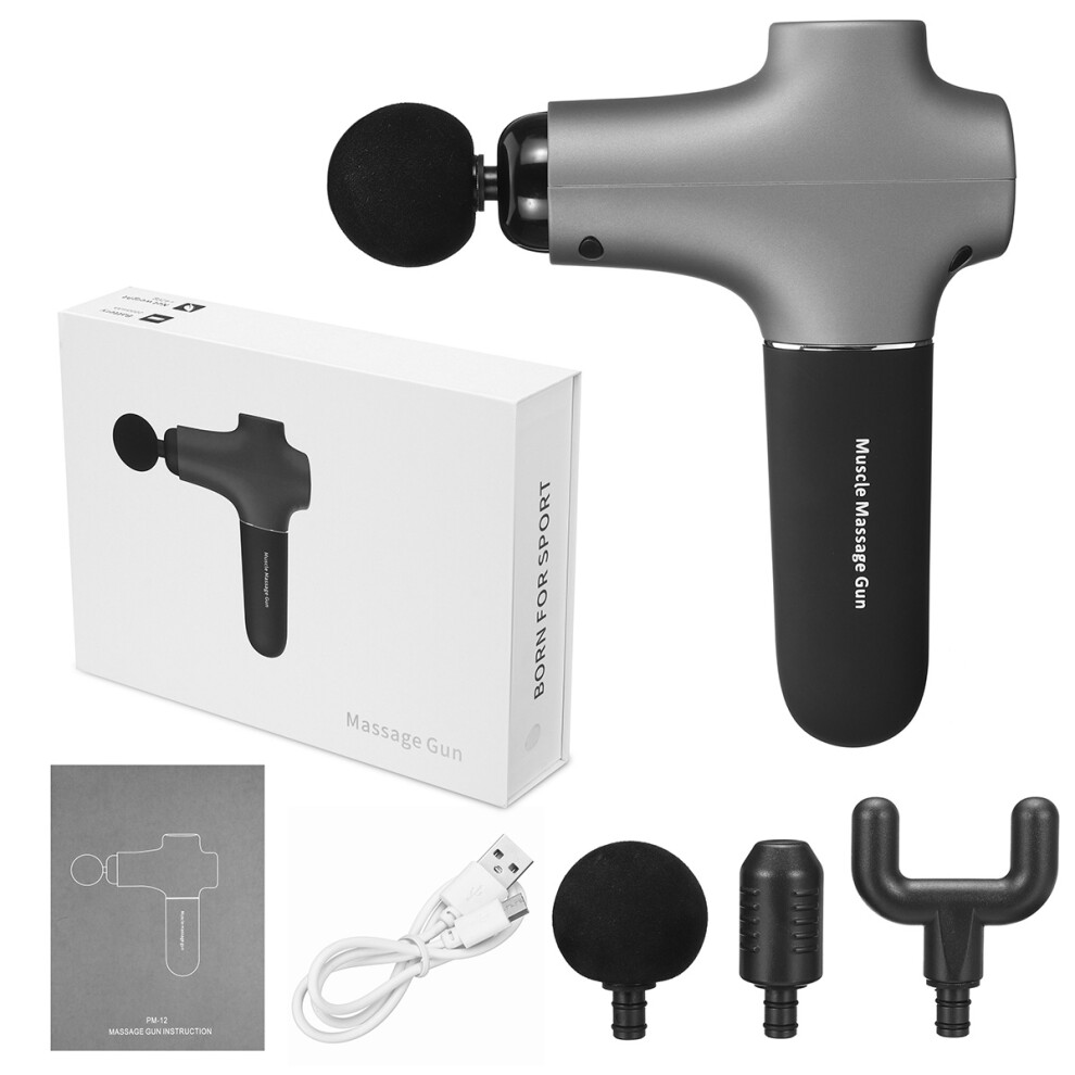 2000mAh Electric Fascia Massager 3 Speeds Muscle Vibration Relaxer Pain Relief Therapy Device with 3 Massage Head