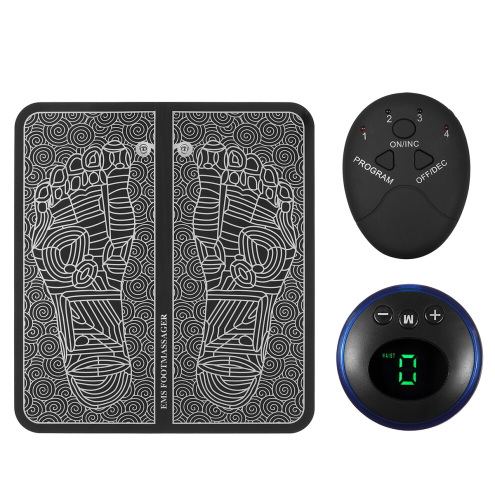 EMS Physiotherapy Foot Massage Mat 6 Modes 9 Levels Portable Leg Blood Circulation Massager Relax Device
