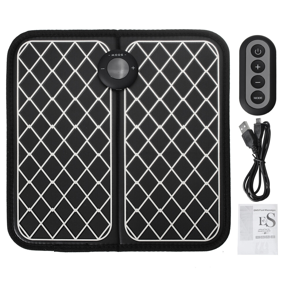 Black Ems Remote Physiotherapy Electric Foot Massager Mat Usb Vibration Acupoints Relieve Pad