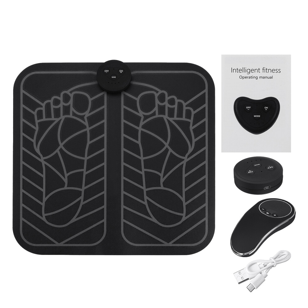 Silver/Black Ems Electric Foot Massager Mat Muscle Stimulator Acupuncture Vibration Machine Relieve Physiotherapy