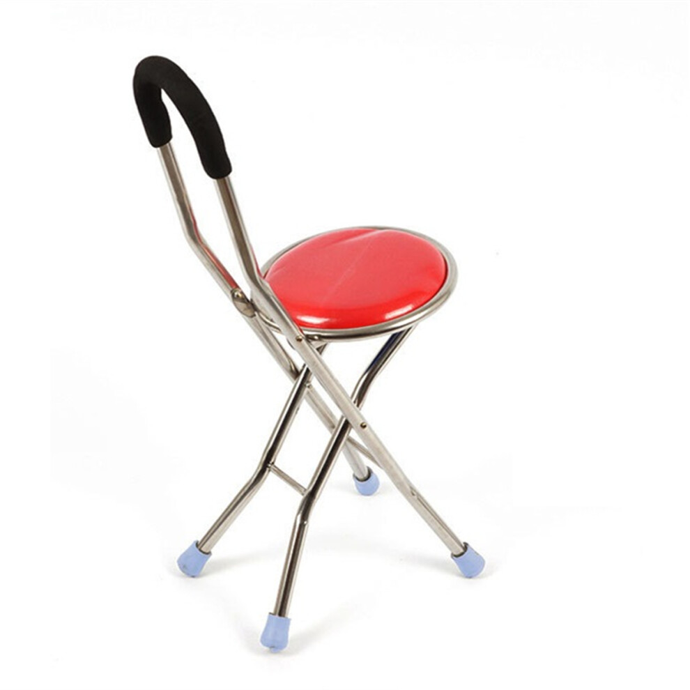2 In 1 Foldable Elderly Care Walking Cane Stick and Chair For Elder Up to 150 KG