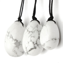 3 Stück natürliche weiße Howlite Körpermassage - Steine Vaginalmuskelstraffung Kegel - Übungseier