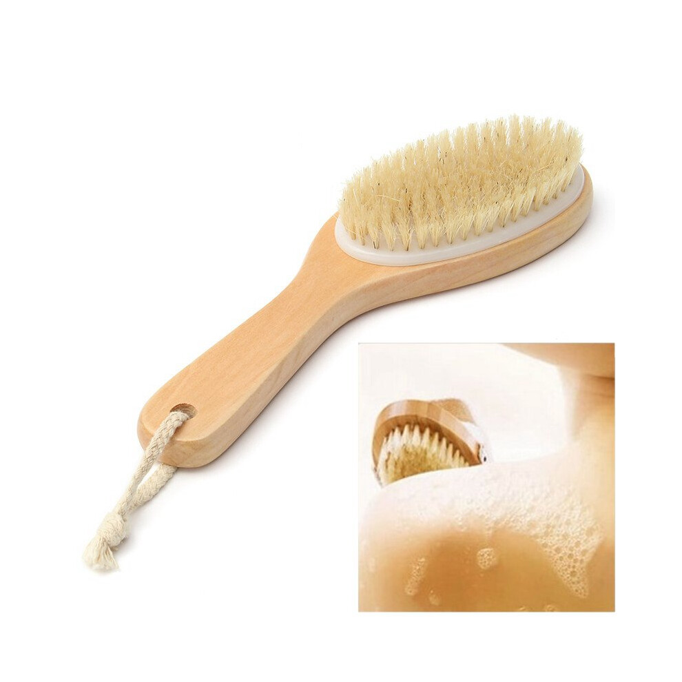 Natural Bristle Full Body Massage Dry Skin Exfoliation Bath Brush Detox Fight Cellulite Tool