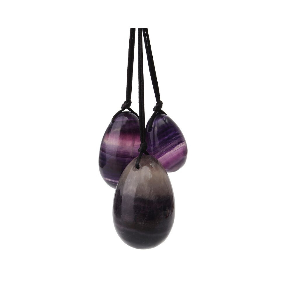 3PCS Portable Natural Multicolor Fluorite Jade Eggs Exercise Spheres Ball