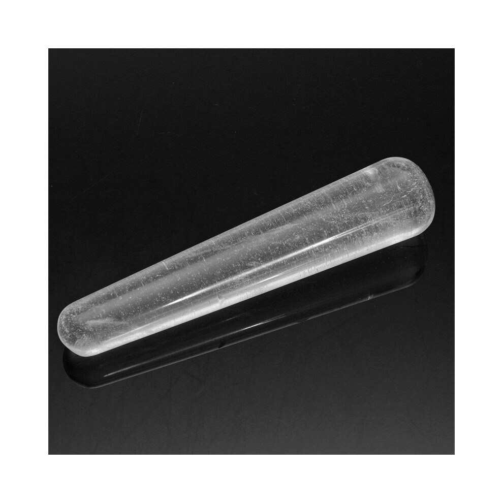 Natural Quartz Crystal Healing Massage Wand Stone Clear Reiki Stick Manual Massager