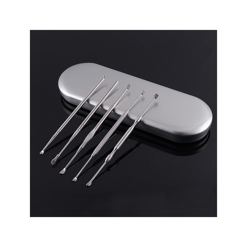 Stainless Steel Spiral Ear Pick Spoon Double Head Digging Suit Tool Manual Massager