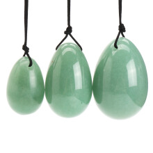 3 Stück Natürliche Grüne Aventurin Ei Kegel Übung Bequemer Handmassager Stein