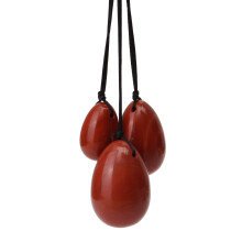3 Stück gebohrte natürliche rauchige Quarz Yoni - Ei mit Aufbewahrungstasche Schnüren und Handbuch - Massager