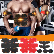 Yunai Unisex Buikspier Toner Arm Spier Stimulator Riem EMS Training Lichaamsoefening Trainer Toner ABS Fitness Set