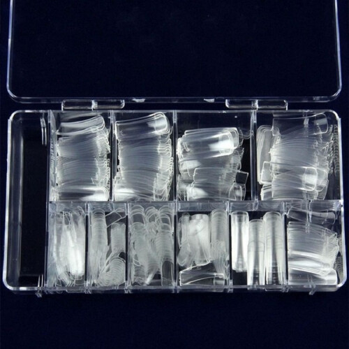 100 stuks 3D manicure transparante nageltips