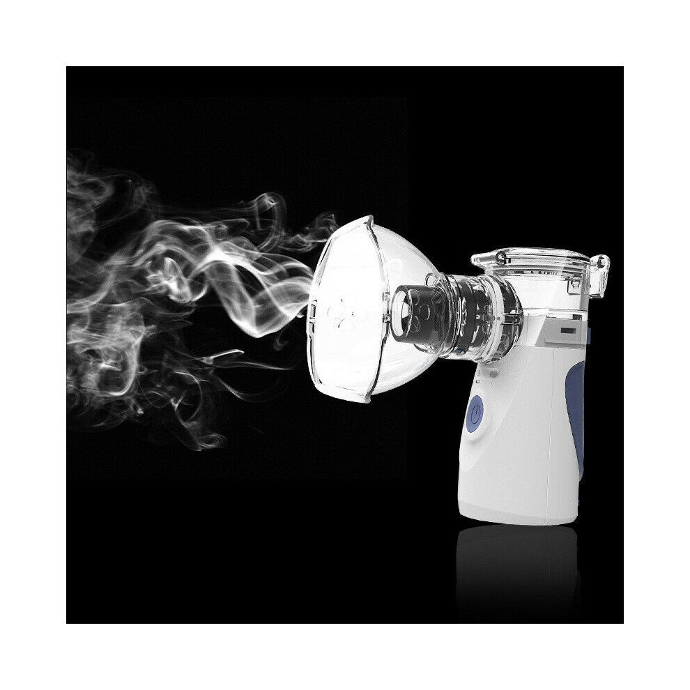 Brown/Blue Portable Ultrasonic Nebulizer Inhaler Respirator Humidifier Child Adult Asthma Handheld Compression Atomizer
