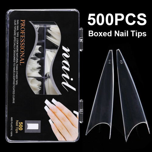500 Stück Lange Nagelstudio Transparente Nägel Lang 2