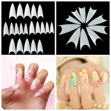 500 stuks Vorm Natuurlijke Kleur Witte Acrylaat Nepnagels Volledige Nagels