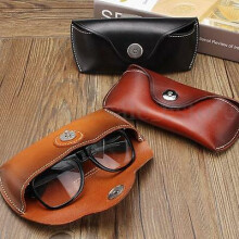 Vintage Handgemaakte Koeienleren Brilcase Casual Jeansriem Brildoos
