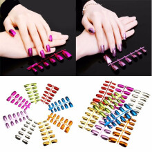 Kleurvolle Metallic Metaal Kleur Nagelkunst Decoratie Tips 6 Maten
