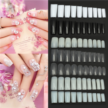 100 stuks Acryl Zwart Wit Doorzichtig Franse Halve Volle Nepnagels Kunst Tips Nagellak Display